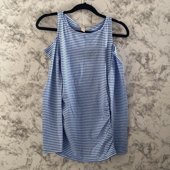 NWOT | Michael Kors | Cold Shoulder | Blue & White Stripe | Long Sleeve Top | S… - Picture 4 of 14